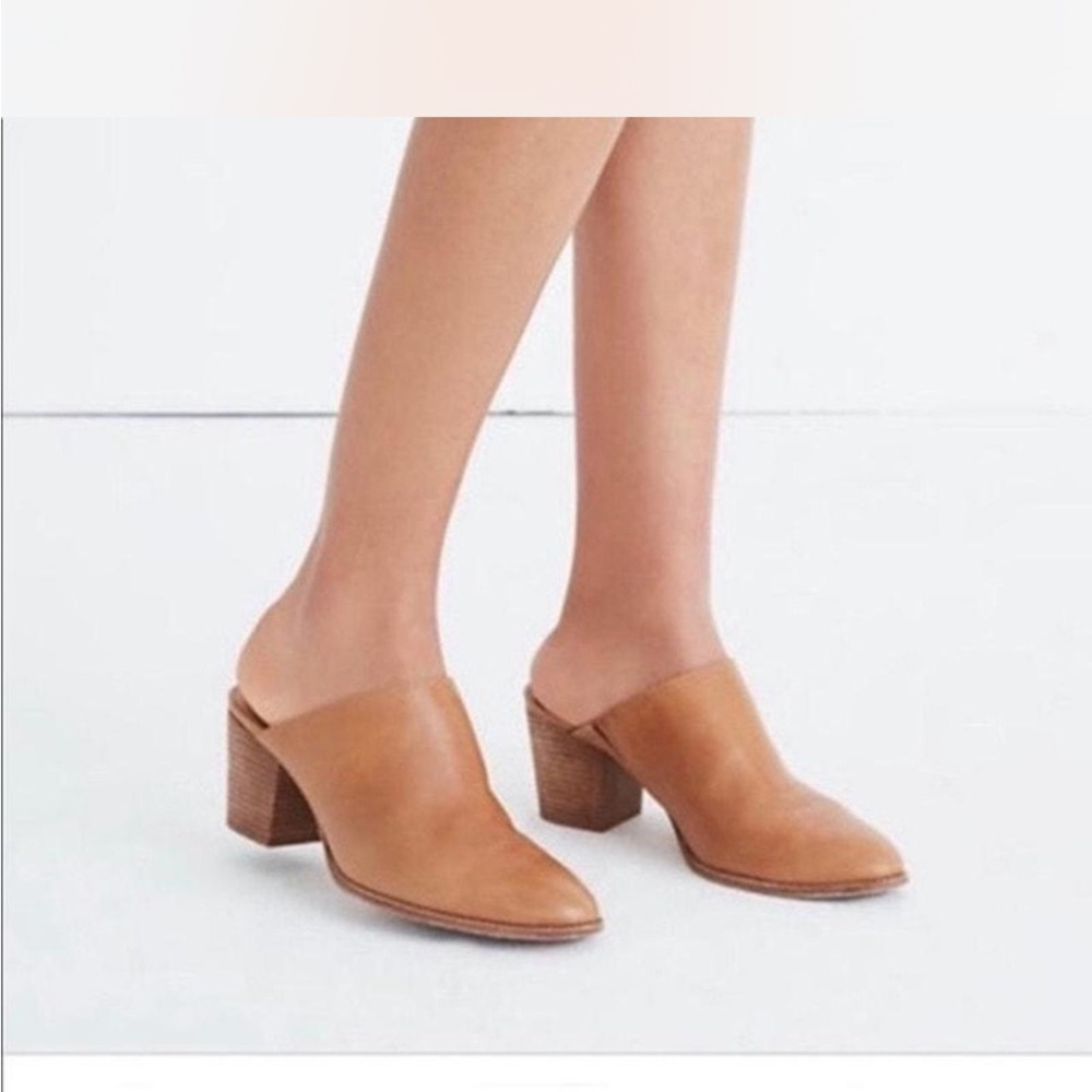 Madewell Tan Leather Mules